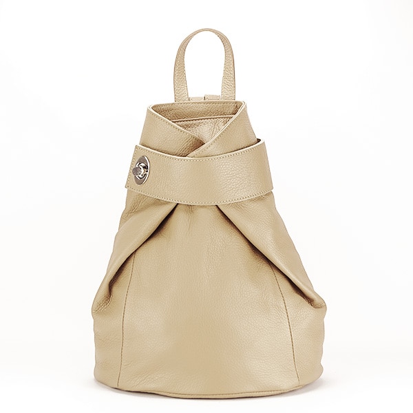 Rucsac din piele naturala bej Rossana Bej