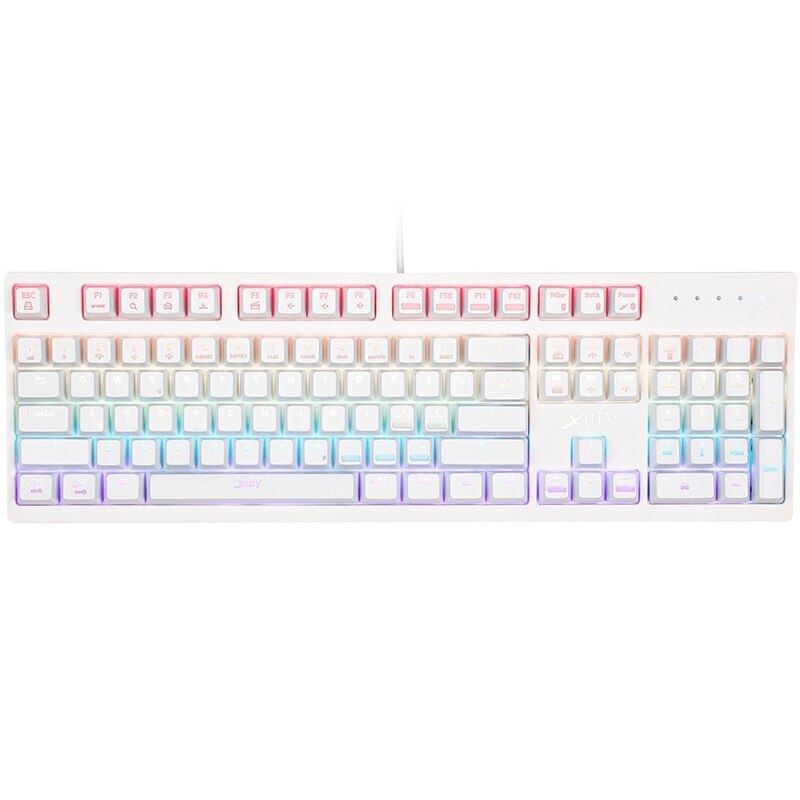 Tastatura mecanica gaming Xtrfy K2 White RGB Kailh Red Switch, US Layout