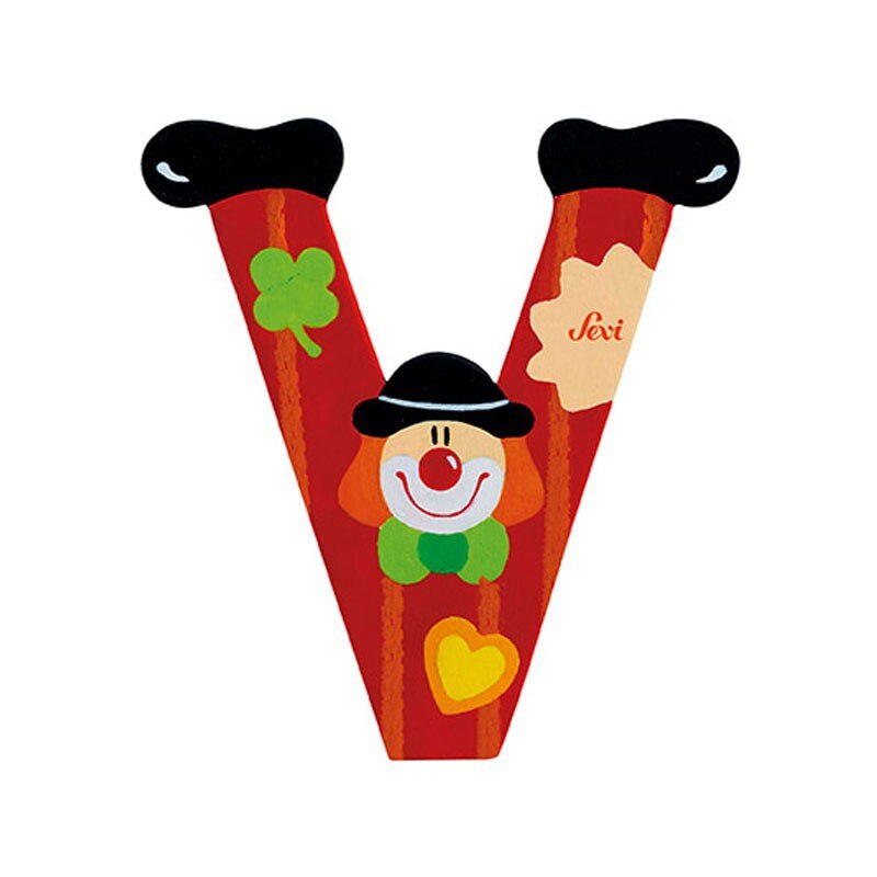 Jucarie educativa Litera V, Sevi, Rosu, 10 cm