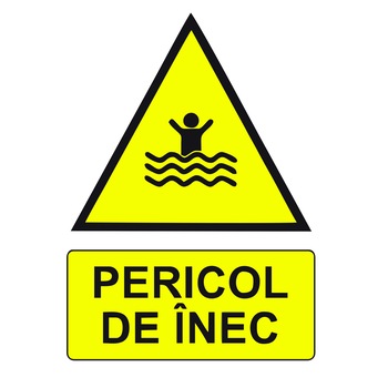 Indicator de avertizare - Pericol de inec, S2023, PVC (Komatex) 3 mm, 300x400mm Indicator de avertizare - Pericol de inec, S2023, PVC (Komatex) 3 mm, 300x400mm