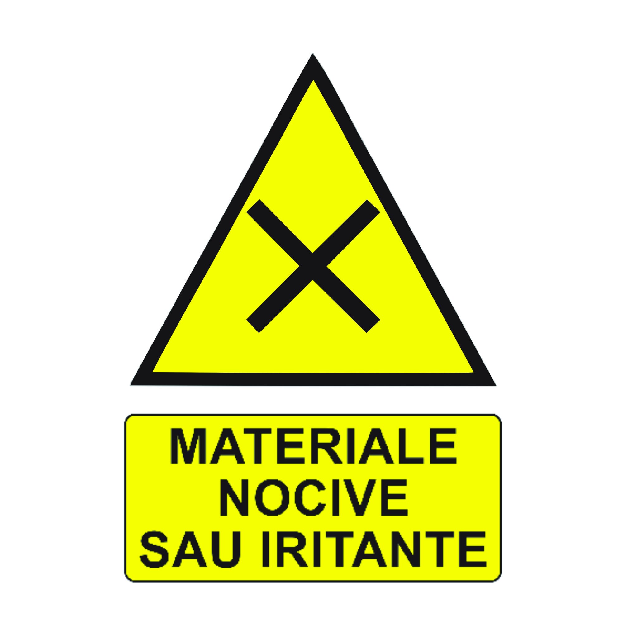 Indicator de avertizare - Materiale nocive sau iritante, S2017, PVC (Komatex) 3 mm, 300x400mm