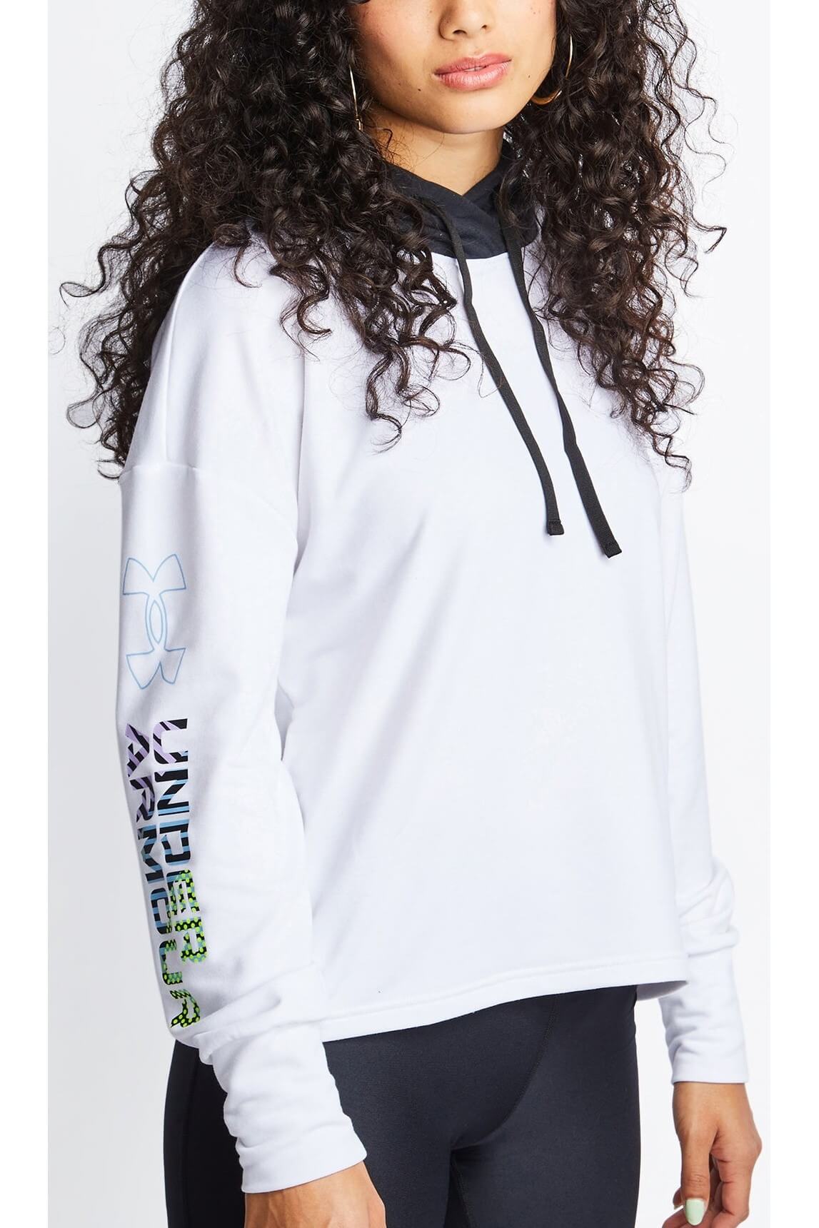 Hanorac dama, Under Armour Rival Terry Geo Hoodie, Alb