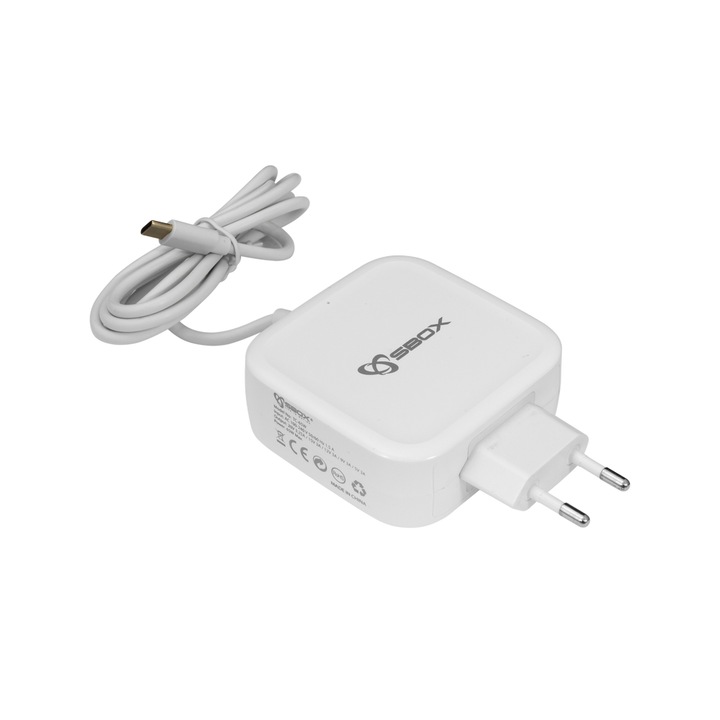 Захранващ адаптер за лаптоп SBOX TC-65W, Type-C, 65 W