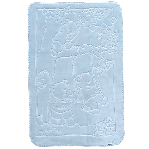 Patura pentru bebelus Baby Pearl, Poliester, 80x110, Albastru
