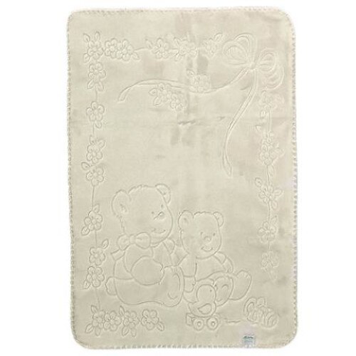 Patura pentru bebelus Baby Pearl, Poliester, 80x110, Bej