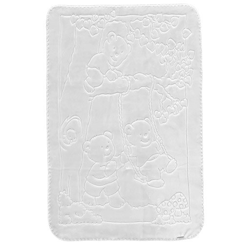 Patura pentru bebelus Baby Pearl Gold, Poliester, 110x140, Alb