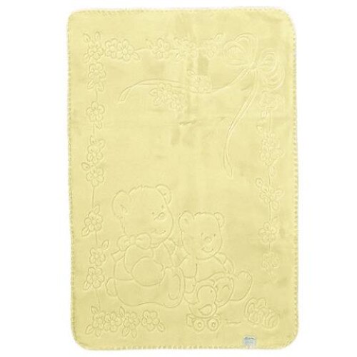 Patura pentru bebelus Baby Pearl, Poliester, 80x110, Galben