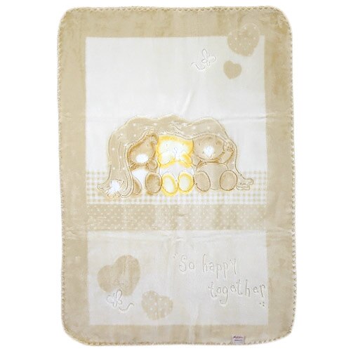 Patura pentru bebelus Baby Pearl, Poliester, 80x110, Bej