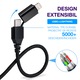 Кабел за зареждане и пренос на данни, 2 в 1, PD, дължина 1 м, EVTrend® Premium, USB-C към USB-C, Lightning, бързо зареждане, за телефон / таблет / лаптоп Android и iOS, USB-C конектор, конектор Lightning, черен