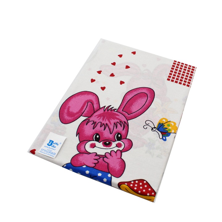 Cearceaf BalticBEBE Alb, Bumbac, 1 x Cearceaf, Ciupercuta, Banda elastica - 90x200