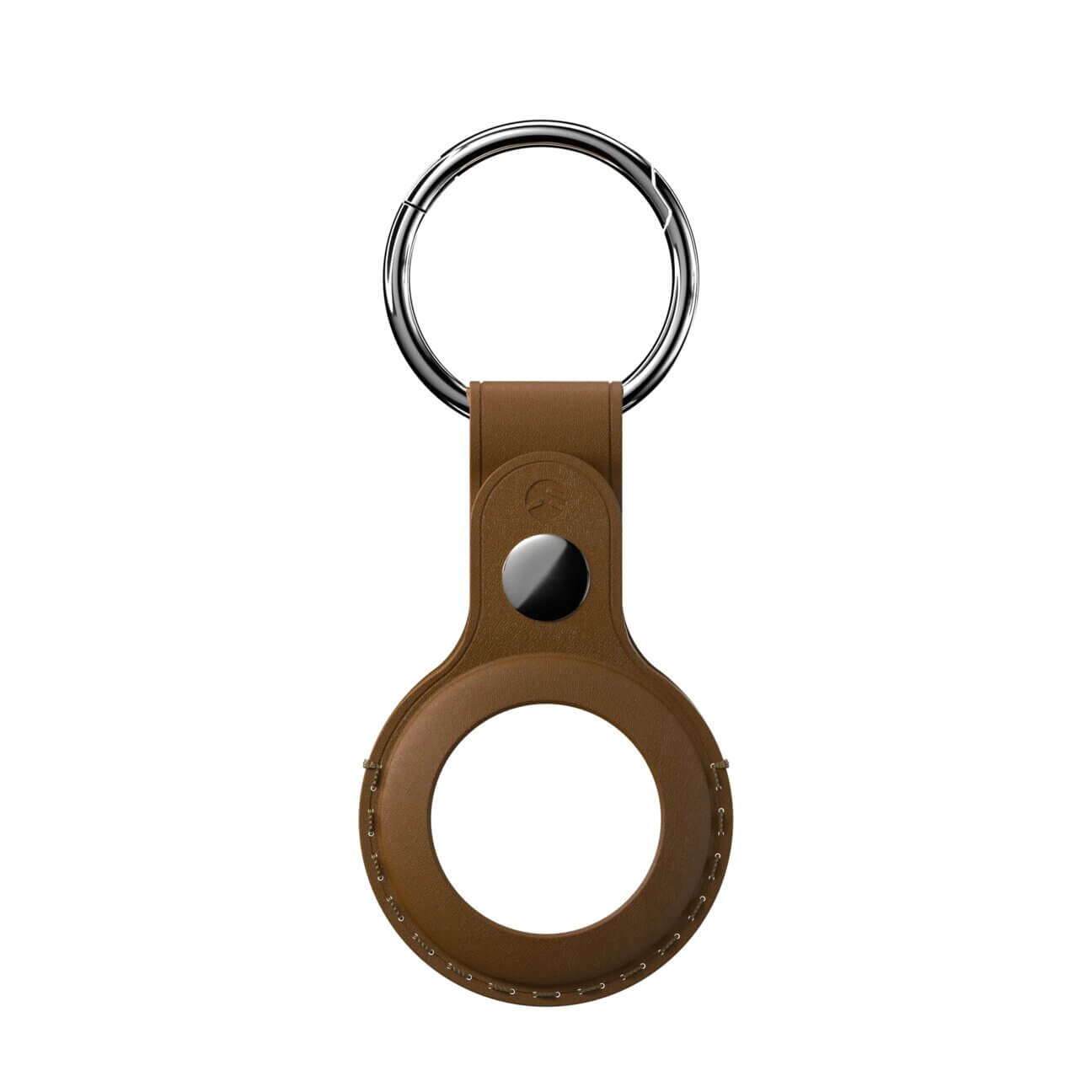 Breloc elegant din piele natural pentru Apple AirTag, SwitchEasy Wrap Leather Keyring (maro)