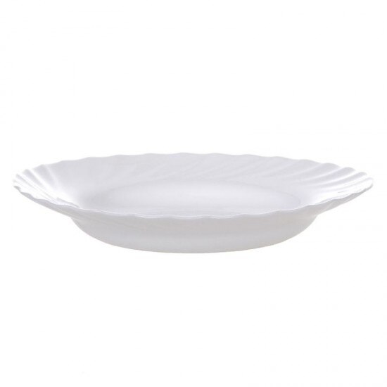 Set 6 farfurii albe,opal,adanci,model spiralat,22.5cm