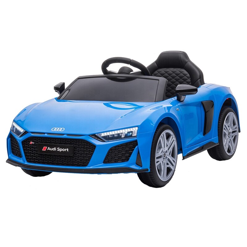 Masinuta electrica 12V cu scaun din piele si roti EVA Audi R8 Blue