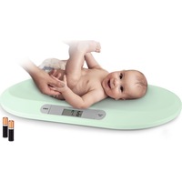 Cantar electronic pentru bebelusi idealStore BabyScale, Forma Ergonomica, Cantarire in pozitie Culcata, Greutate maxima 20 Kg, Culoare Menta