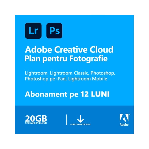 Adobe Creative Cloud – План за Photography, Photoshop и Lightroom, 20GB ...