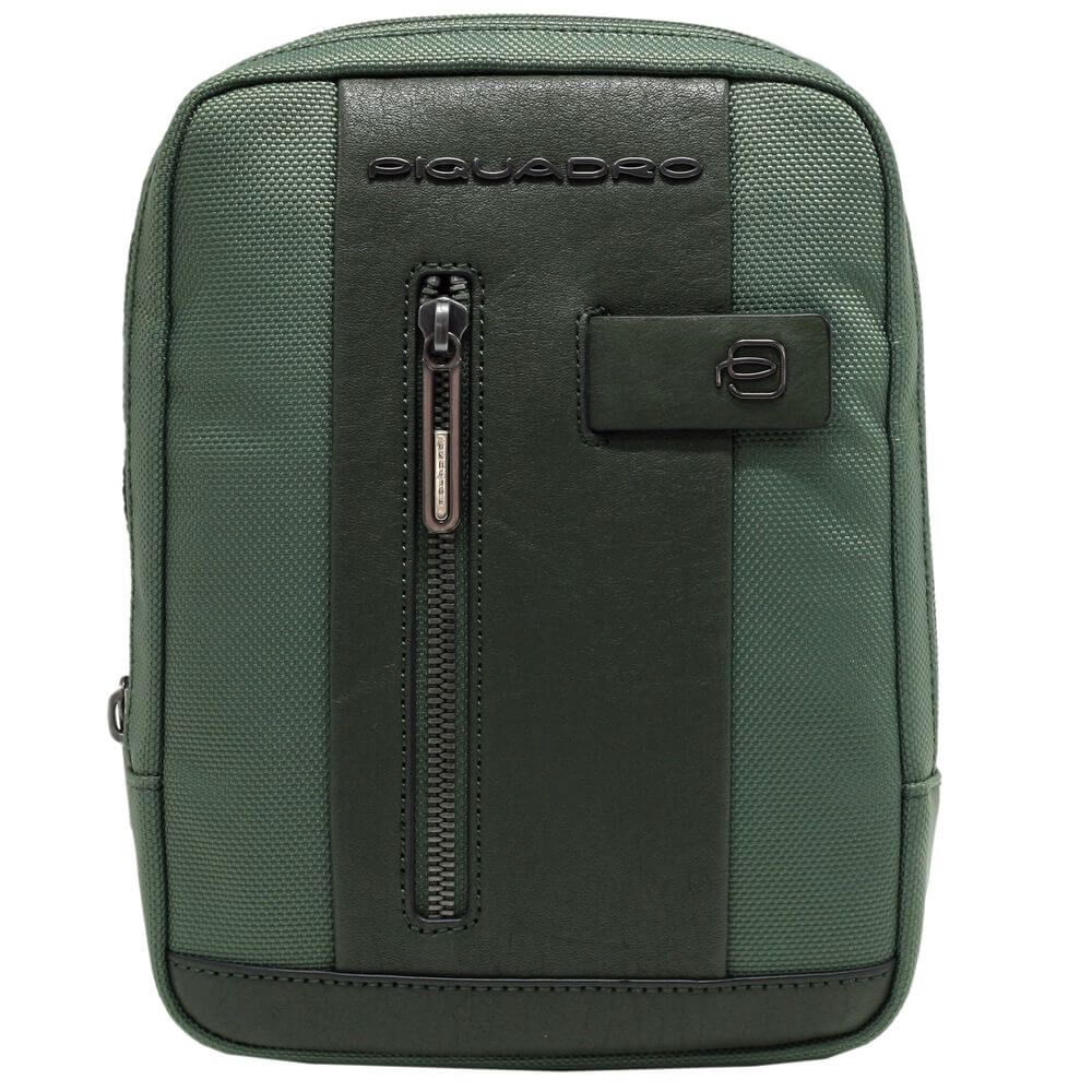 Geanta de umar PIQUADRO din tesut reciclat, CA3084BR2/VE, verde