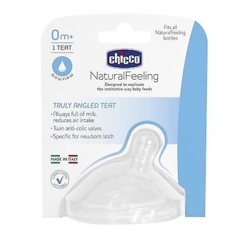 Set 2 tetine anticolici Natural Feeling, Chicco, Silicon, Transparent, 0 luni + Set 2 tetine anticolici Natural Feeling, Chicco, Silicon, Transparent, 0 luni +