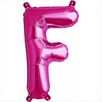 Balon folie litera F mini magenta, 41 cm, Northstar Balon folie litera F mini magenta, 41 cm, Northstar