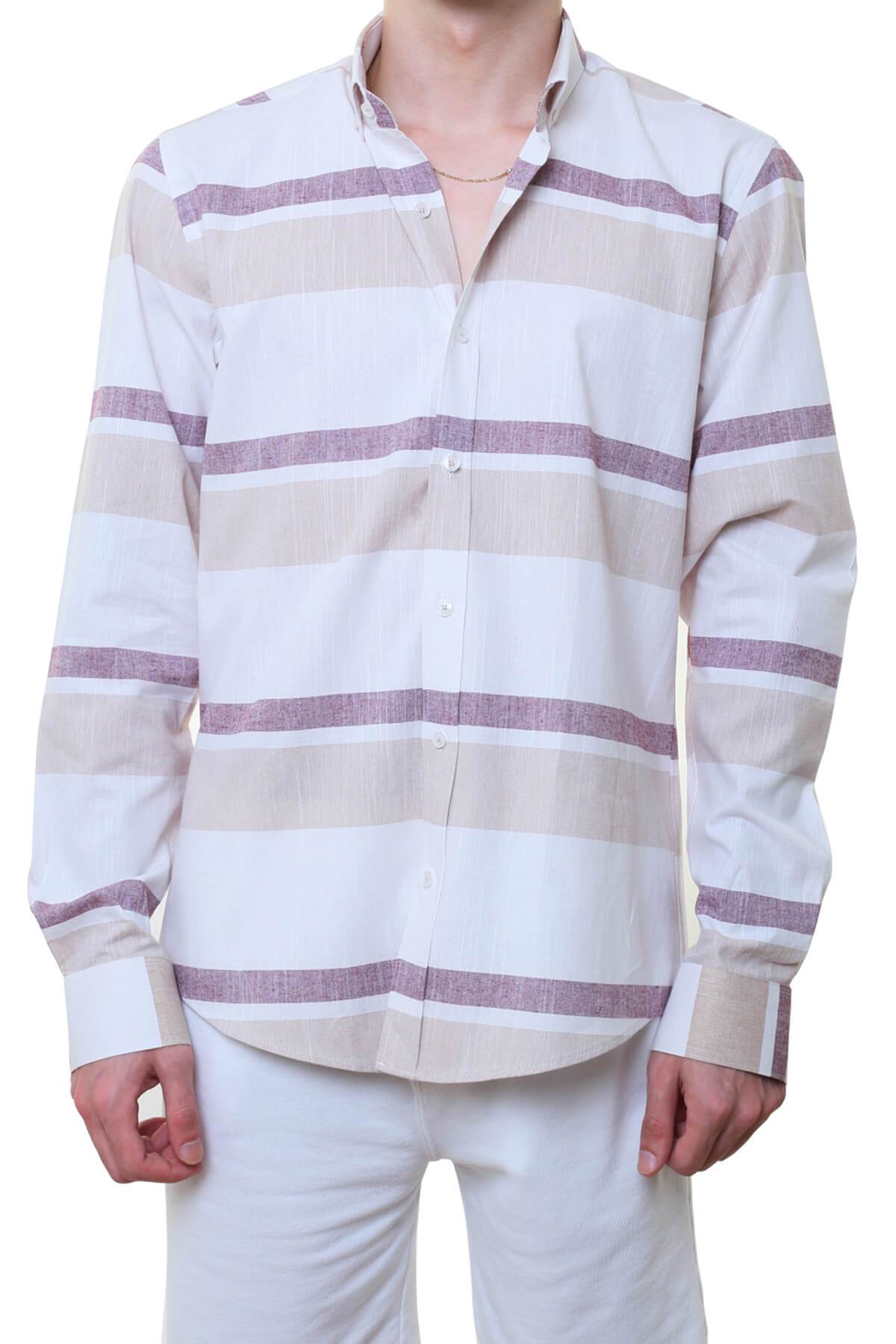 Camasa in dungi, Regular fit, 100% In, Multicolor, S