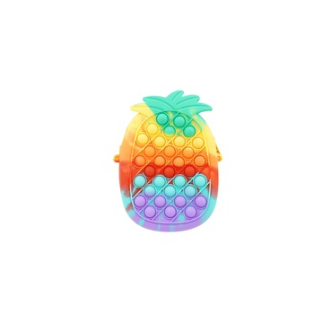 Jucarie antistres din silicon, Flippy, Pop It Now and Flip It, Geanta mica, Ananas, Multicolor Jucarie antistres din silicon, Flippy, Pop It Now and Flip It, Geanta mica, Ananas, Multicolor