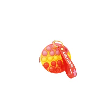 Jucarie antistres din silicon, Flippy, Pop It Now and Flip It, Portofel rotund, Rosu/Galben Jucarie antistres din silicon, Flippy, Pop It Now and Flip It, Portofel rotund, Rosu/Galben