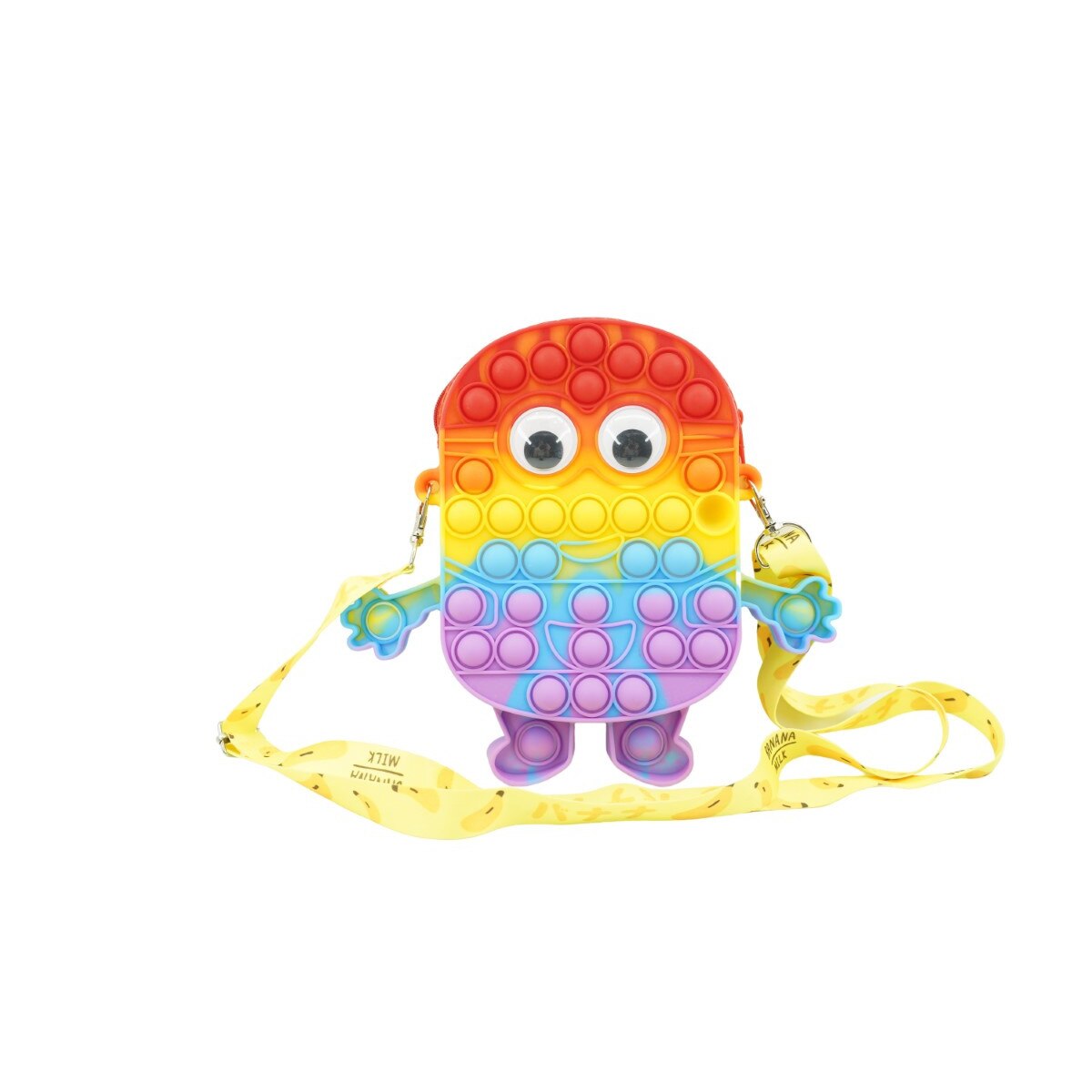 Jucarie antistres din silicon, Flippy, Pop It Now and Flip It, Geanta de umar, Minion, Multicolor