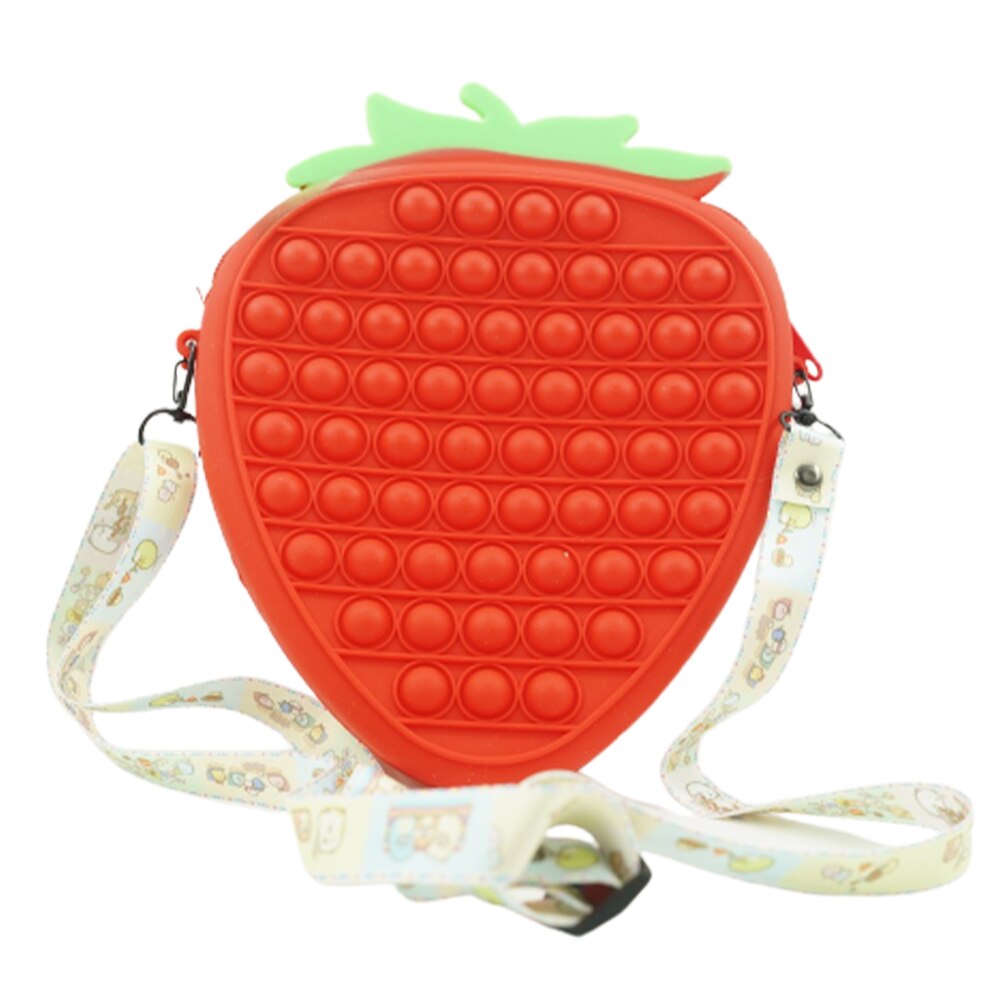 Geanta Pop It XXL Zenuk® - Capsuna, Sensory Fidget Toy, 20-25cm, Multicolor