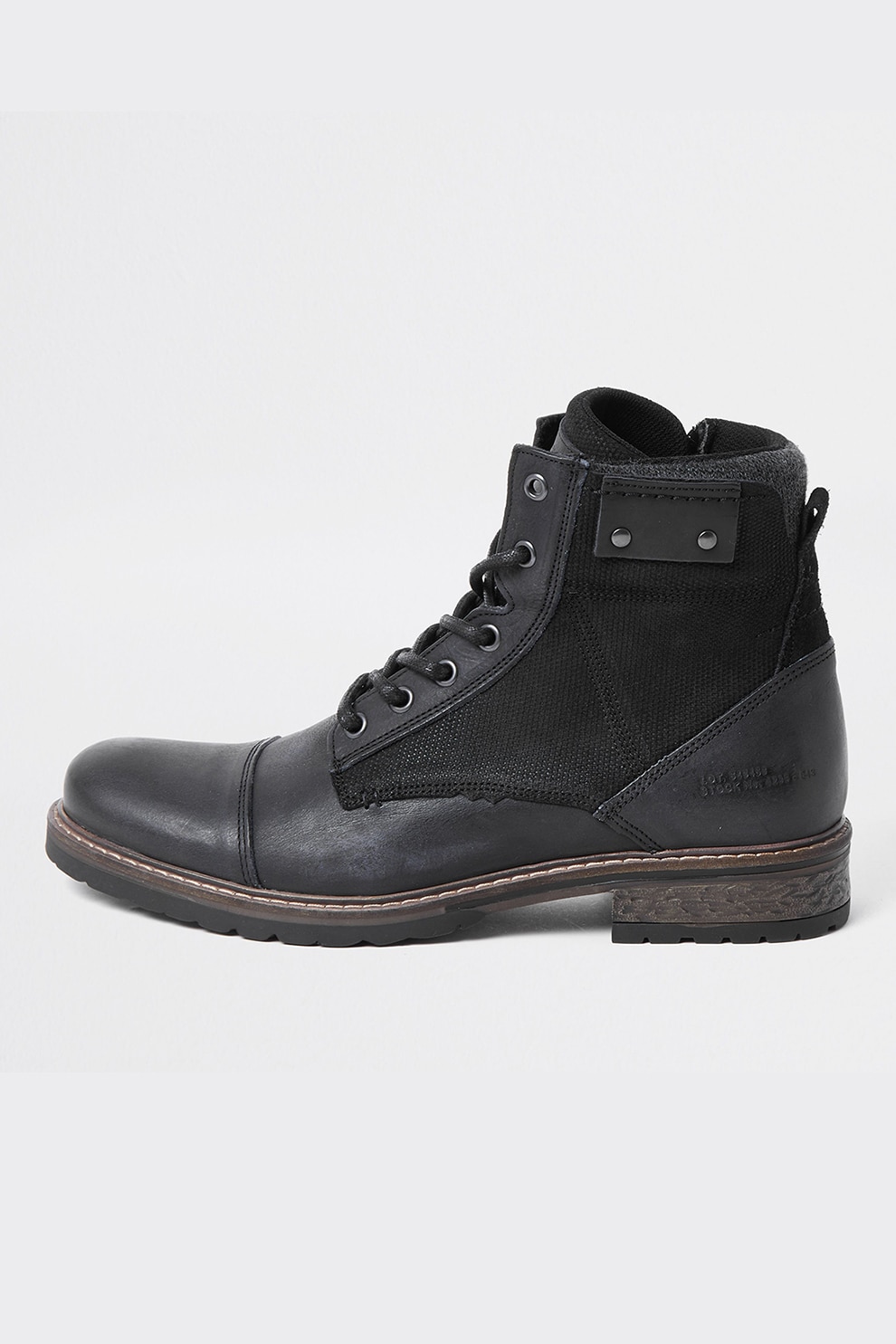 RIVER ISLAND, Ghete cu garnituri din piele, Negru