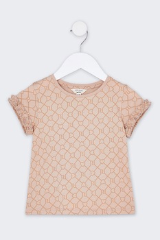 River Island, Tricou de bumbac cu imprimeu, Roz prafuit River Island, Tricou de bumbac cu imprimeu, Roz prafuit