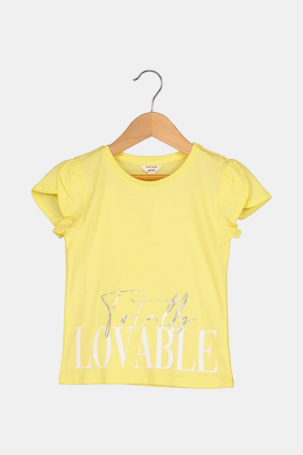 RIVER ISLAND, Tricou de bumbac cu text, Galben