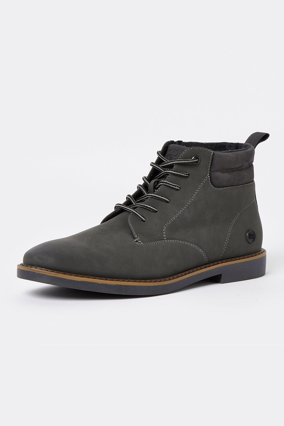 River Island, Ghete de piele nabuc ecologica, Gri inchis