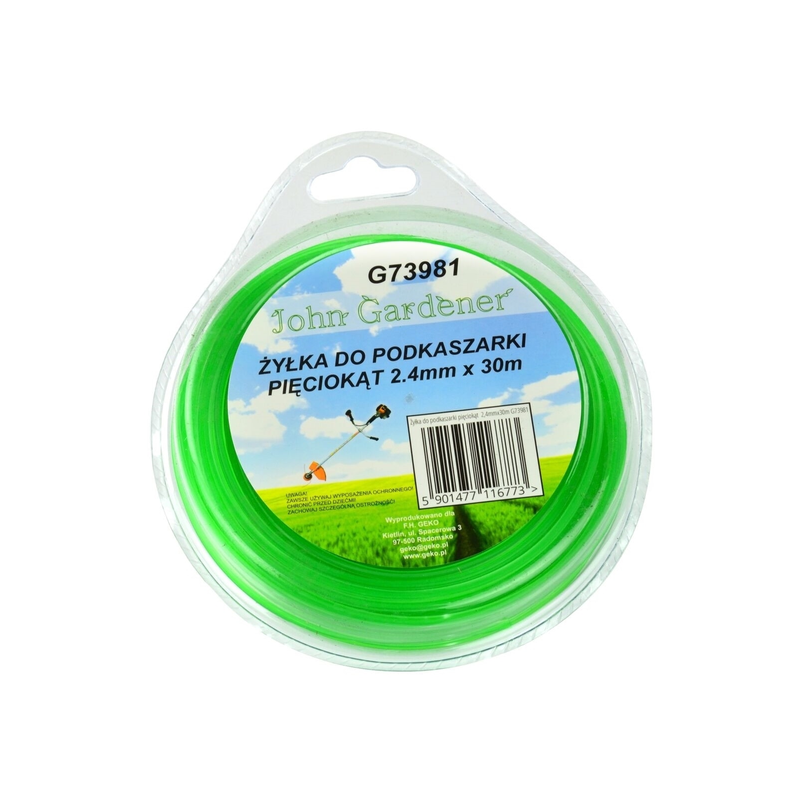 Coarda taiere pentru masini de tuns iarba, pentagonala, din plastic, 2.4mm x 30m