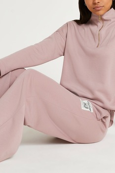 River Island, Pantaloni sport cu croiala ampla si snur de ajustare, Roz River Island, Pantaloni sport cu croiala ampla si snur de ajustare, Roz