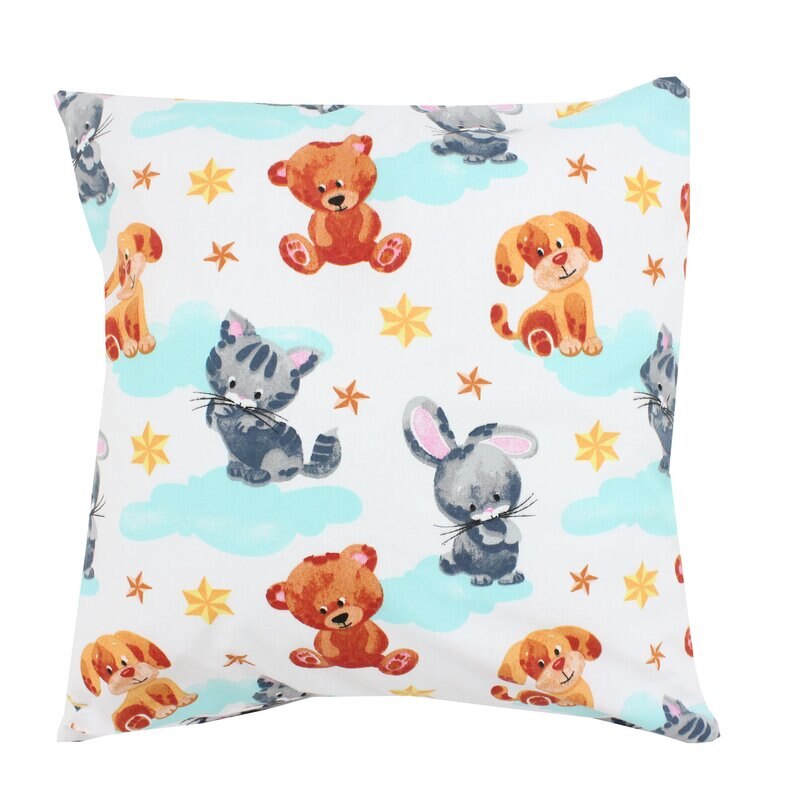 Perna, alba cu catelus si pisicuta, 40x40cm