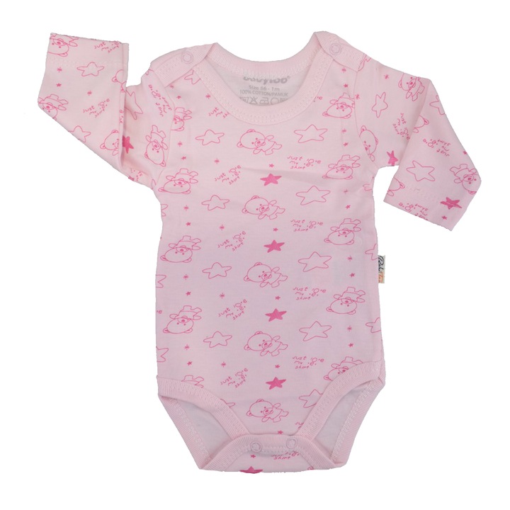 Body cu maneca lunga pentru fete BabyToo 7083-5-80, Roz 59492