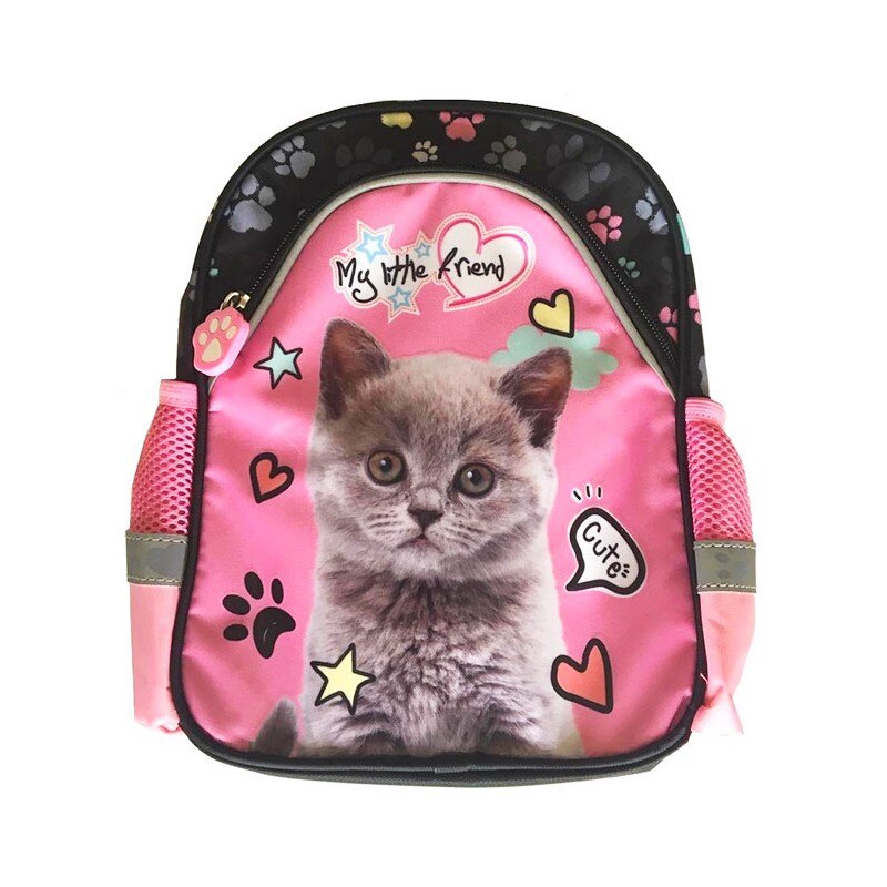 Ghiozdan Majewski, Colectia My Little Friend, Cat , 1 compartiment cu fermoar, multicolor, 27x21 cm