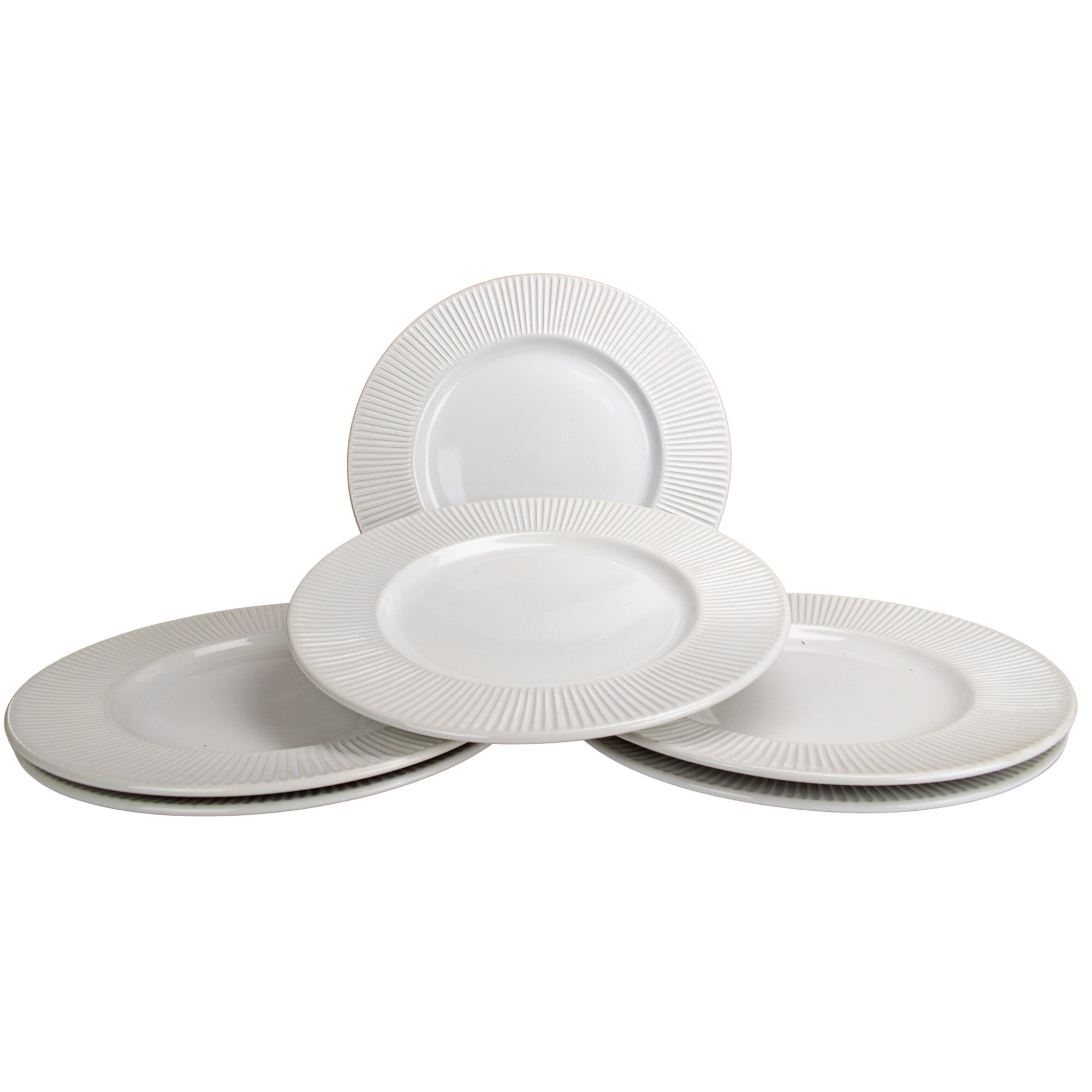 Set 6 farfurii intinse, Cesiro, Ø27 cm, Alb lucios