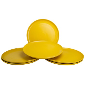 Set 6 farfurii intinse pentru casa familiei tale, Cesiro, Ø 27 cm, Galben Mat Set 6 farfurii intinse pentru casa familiei tale, Cesiro, Ø 27 cm, Galben Mat