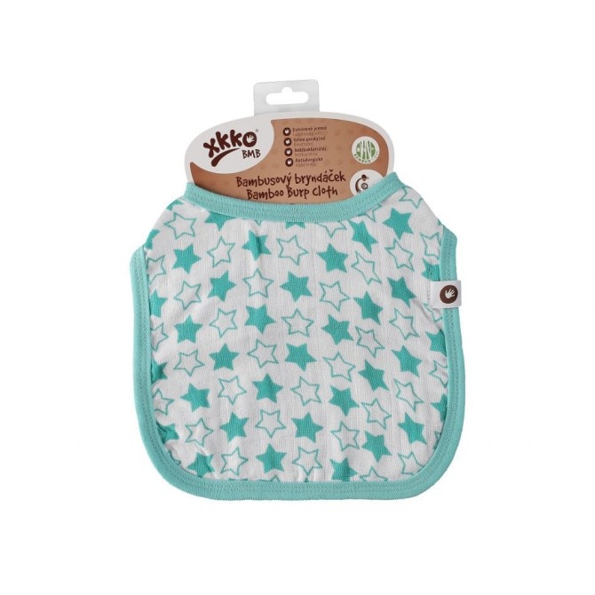 Bavetica Bamboo Cotton Little Stars, Bambus/Bumbac, Turcoaz