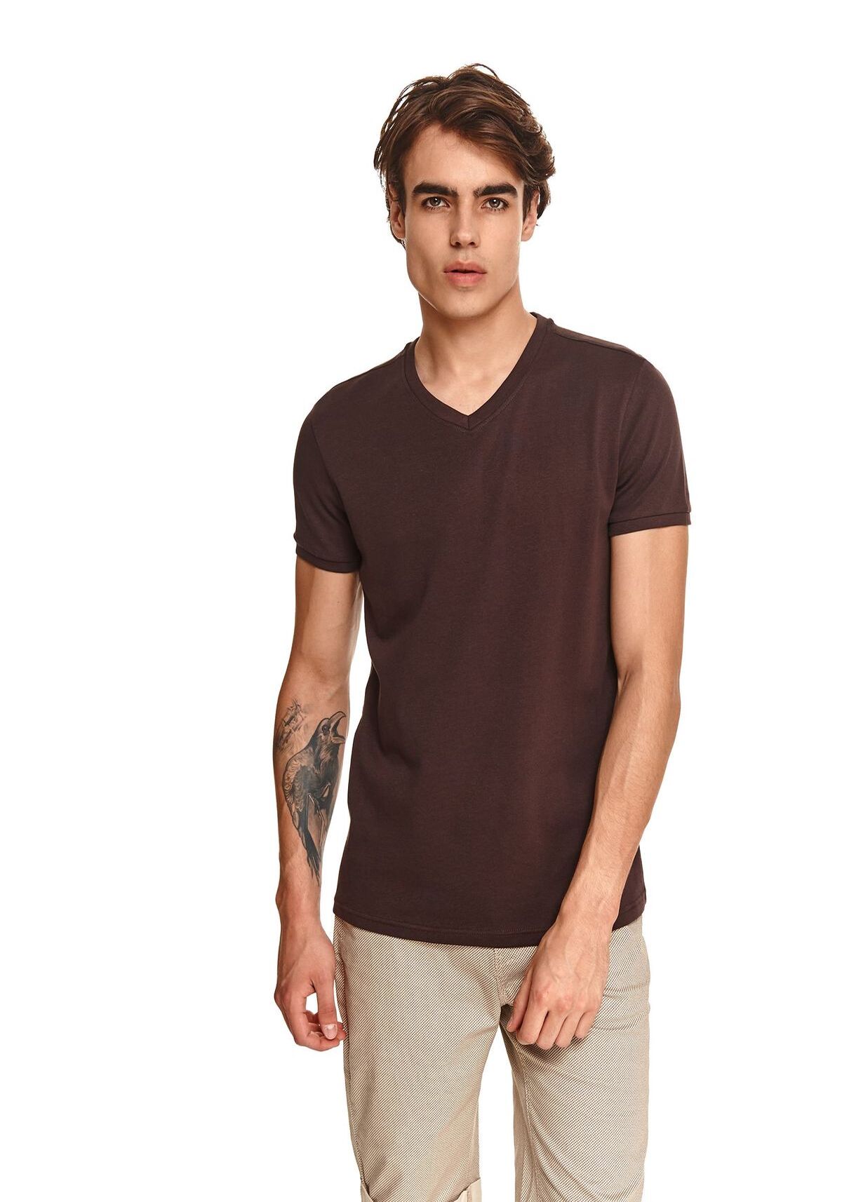 Tricou barbati, TOP SECRET, SPO5295, Maro