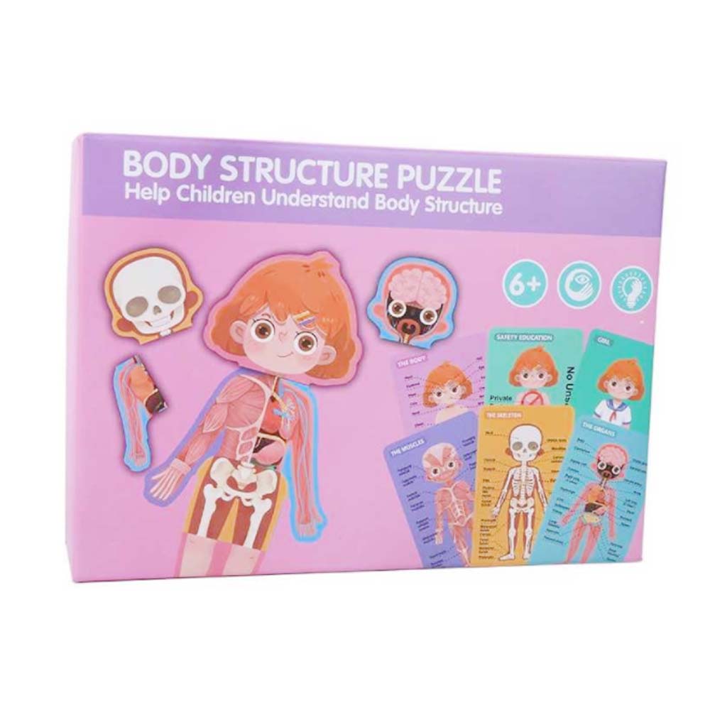 Puzzle din lemn, Anatomia Corpul uman- Fetita, 30 piese, WD2055A RCO®