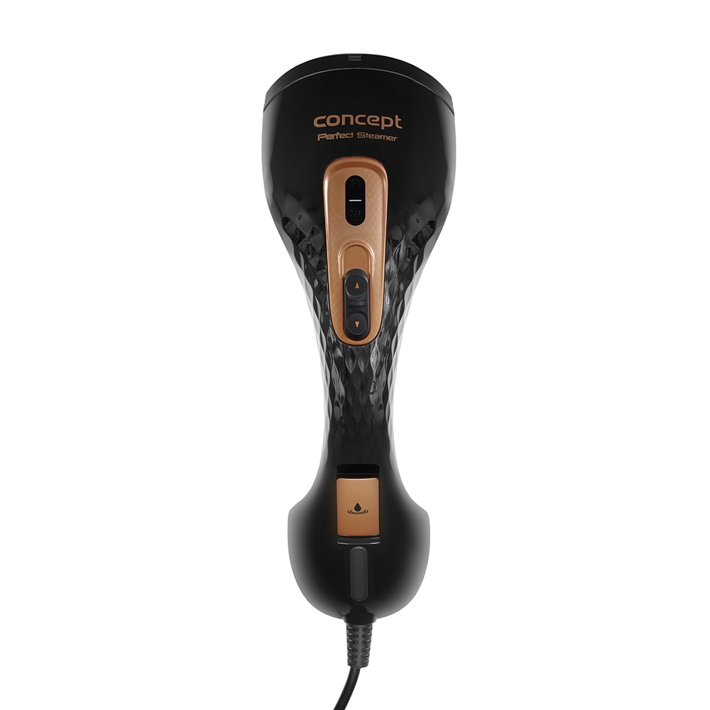 Aparat de calcat vertical cu abur Concept NO8000, 1300 W, 150 ml, Abur 25 gr/min, Negru/Auriu