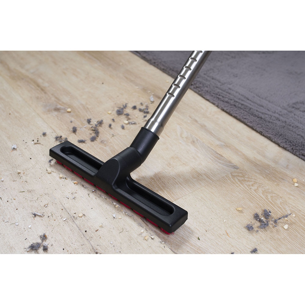 Aspirator fara sac Concept Furios Home & Pet VP5150, Tub Telescopic, 800W, Hepa 13, Nivel zgomot 78 db,Capacitate recipient 2l Perie speciala pentru parul de animale,Perie Parchet, Gri-Rosu