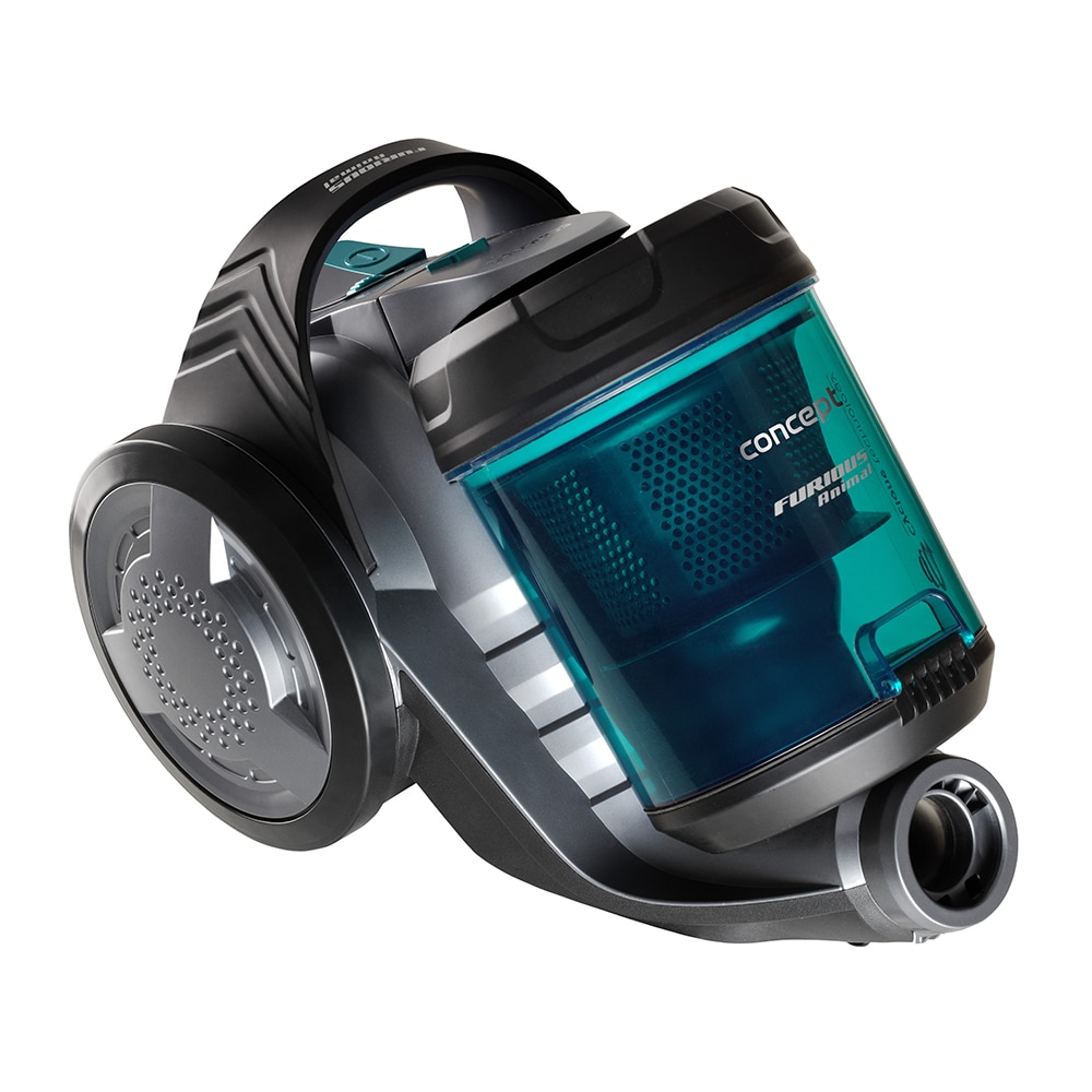 Aspirator fara sac Concept Furios Animal VP5151, Tub Telescopic, 800W, Hepa 13, Nivel zgomot 78 db, Perie speciala pentru parul de animale, Gri-Verde