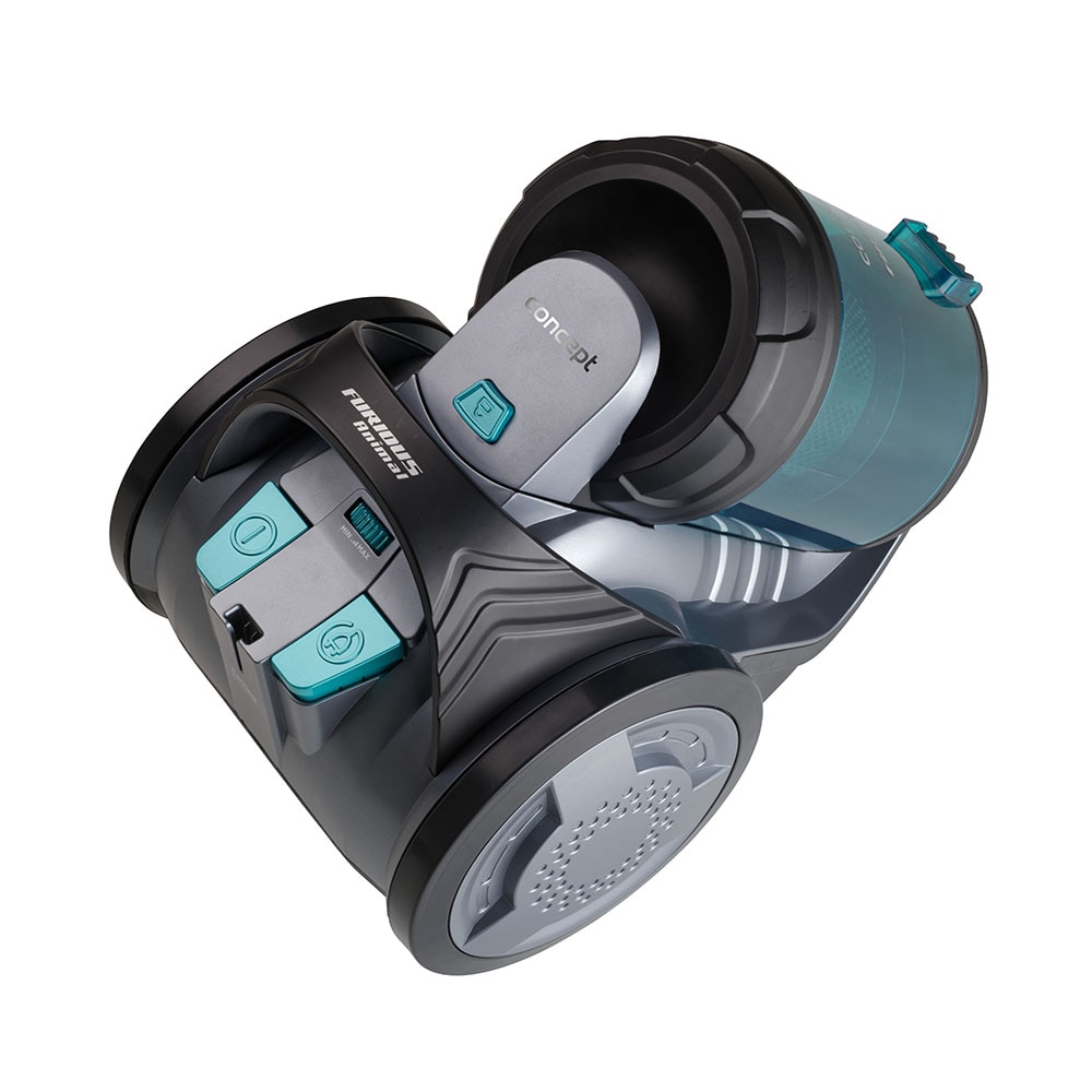 Aspirator fara sac Concept Furios Animal VP5151, Tub Telescopic, 800W, Hepa 13, Nivel zgomot 78 db, Perie speciala pentru parul de animale, Gri-Verde