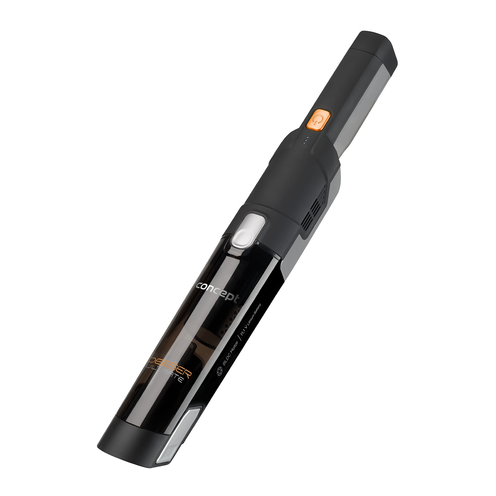Aspirator de mana Concept VP4410, 90W, 11,1 V,BLDC Motor , 0.25 L, 2 niveluri putere, 2200mah, Li-Ion, filtru HEPA13, Autonomie 21 min,Putere de absortie 14 kPa, Negru