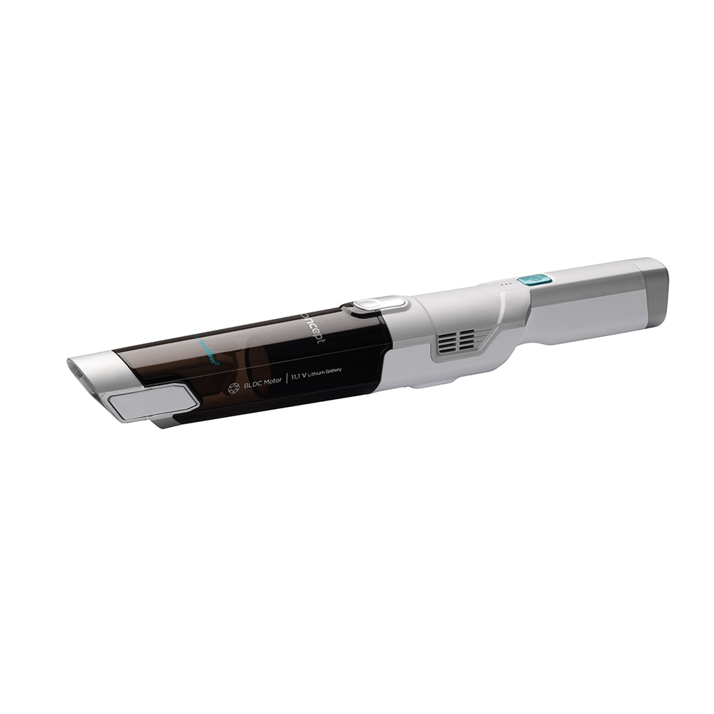 Aspirator de mana Concept VP4420, 90W, 11,1 V,BLDC Motor , 0.25 L, 2 niveluri putere, 2200mah, Li-Ion, filtru HEPA13, Autonomie 21 min,Putere de absortie 14 kPa, Accesoriu pentru masina, Argintiu