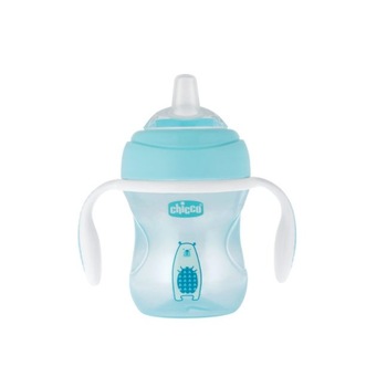 Ceasca antrenament cu manere, Chicco, Plastic, Albastru, 4 luni+ Ceasca antrenament cu manere, Chicco, Plastic, Albastru, 4 luni+