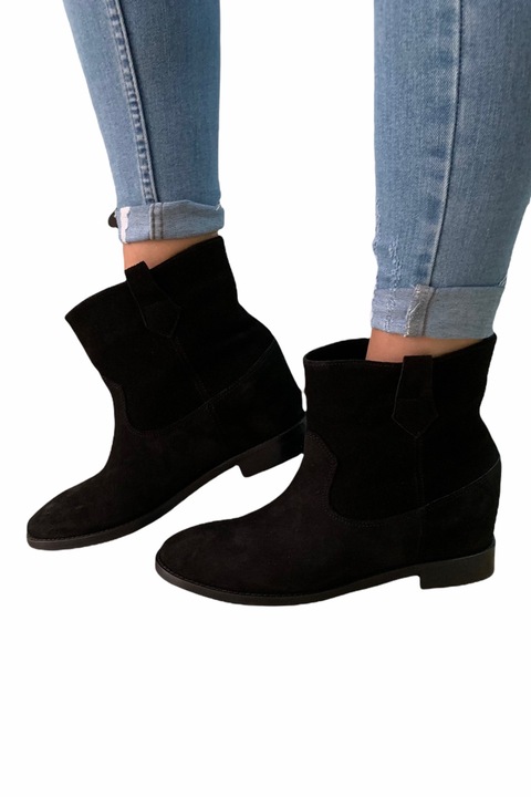 Attolye, Női velúr csizma, fekete, 39 EU