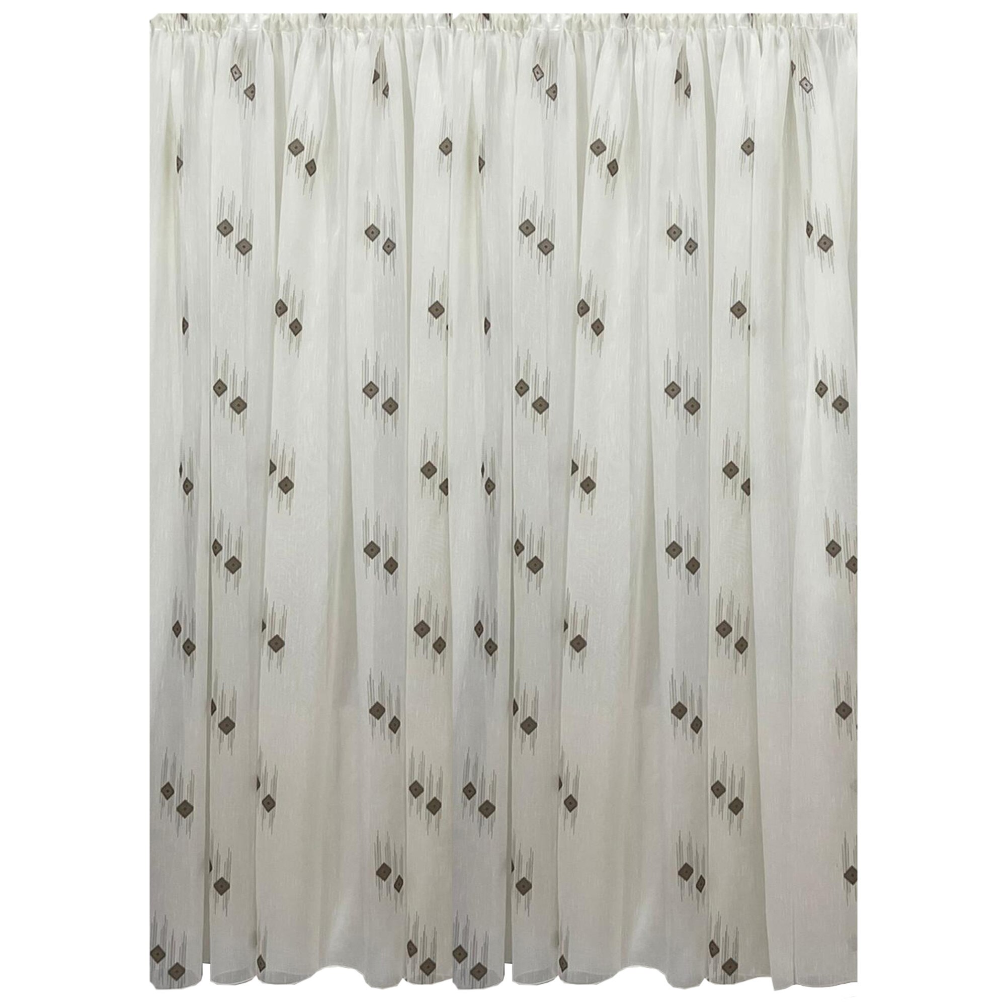 Perdea ivoire cu model maro din colectia 